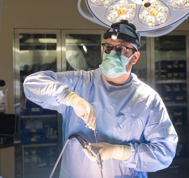 Dr. McMains performing a surgical procedure